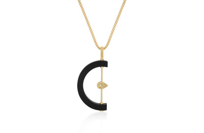 Now you C it, now you don't: Yellow Diamond and Black Jade Pendant