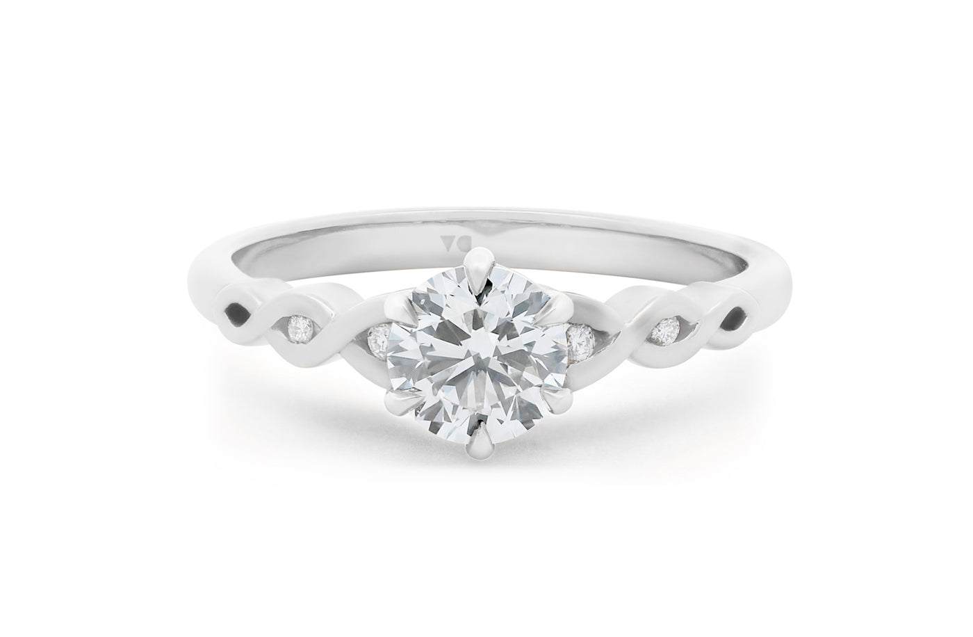 Pikorua: Brilliant Cut Diamond Solitaire Ring in 18ct White Gold or Platinum, from The Narrative Collection