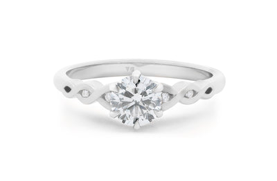 Pikorua: Brilliant Cut Diamond Solitaire Ring in 18ct White Gold or Platinum, from The Narrative Collection