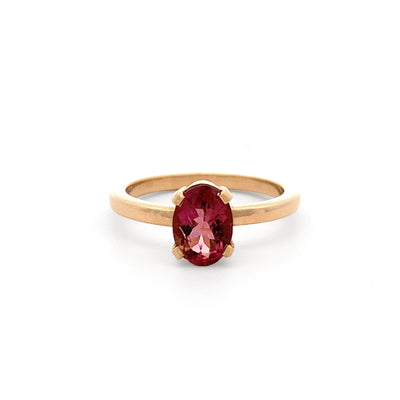 Rhone: Pink Tourmaline Solitaire Ring in Rose Gold