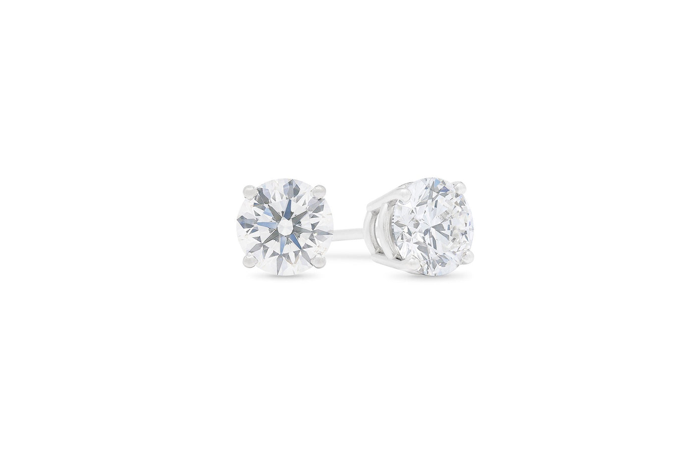 Brilliant Cut Diamond Claw Set Stud Earrings in White Gold | 0.49ctw D-G VS2