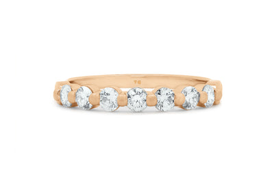 Brilliant Diamond Shared Claw Set Ring in Rose Gold