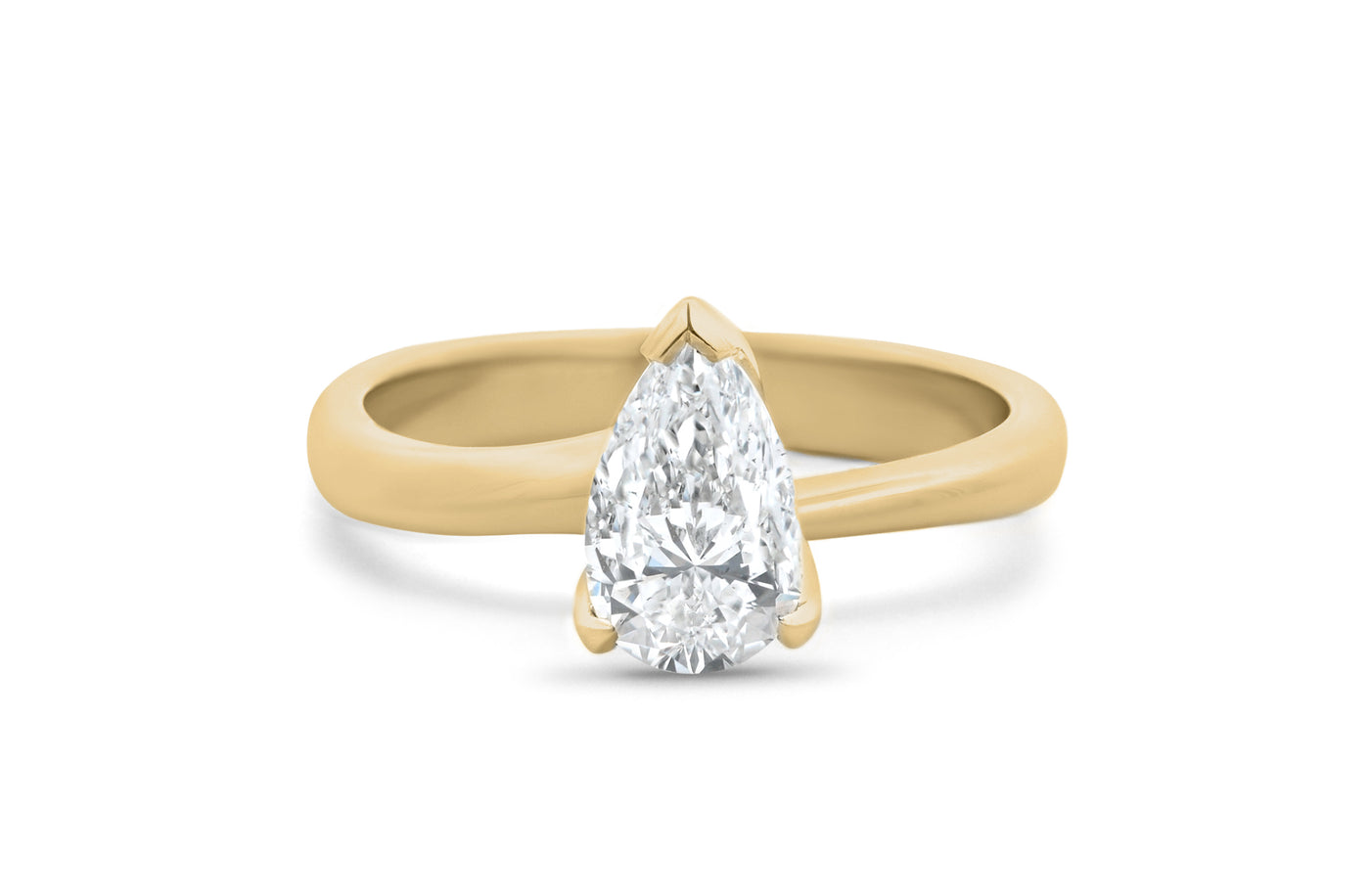 Silhouette: Pear Cut Diamond Solitaire Ring