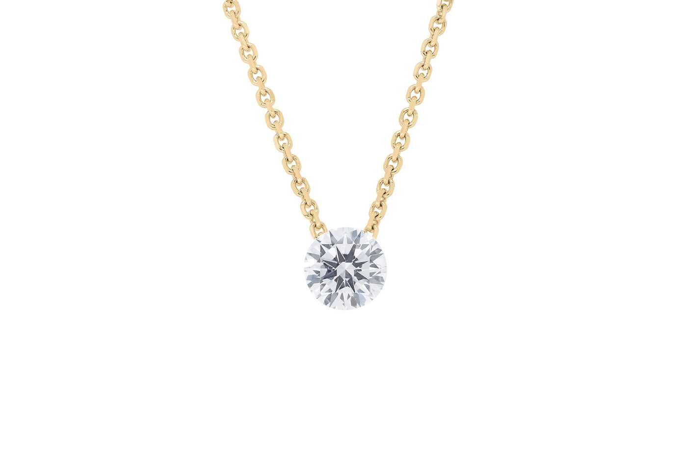 The Floeting Diamond Pendant in Yellow Gold | 0.34ct H VVS2