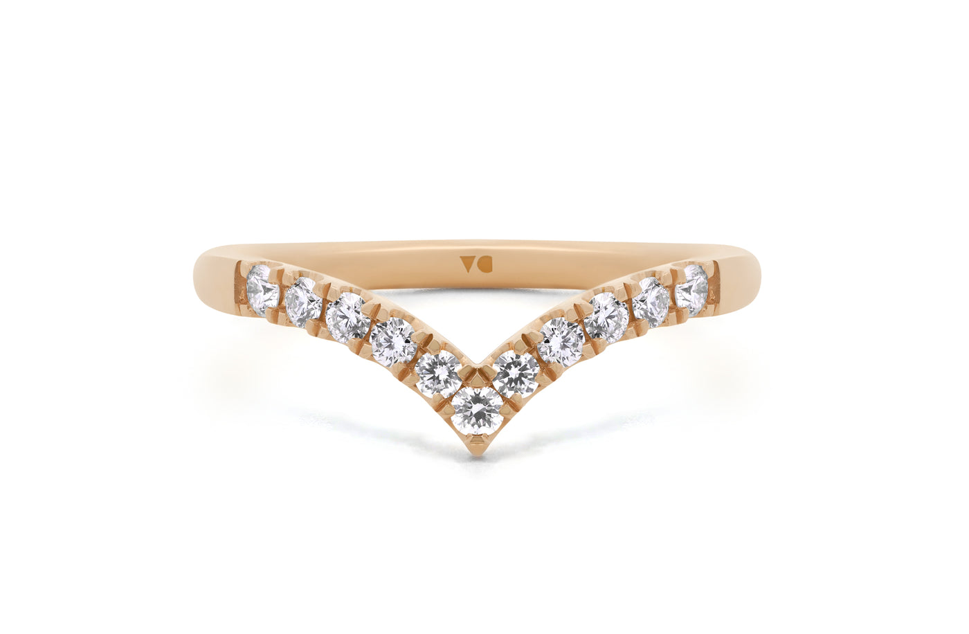 Brilliant Cut Diamond Claw Set V-shaped Ring | 0.22ctw