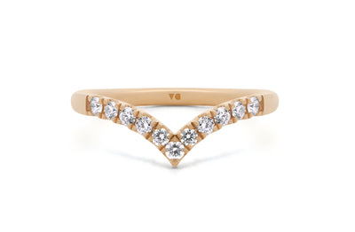 Brilliant Cut Diamond Claw Set V-shaped Ring | 0.22ctw