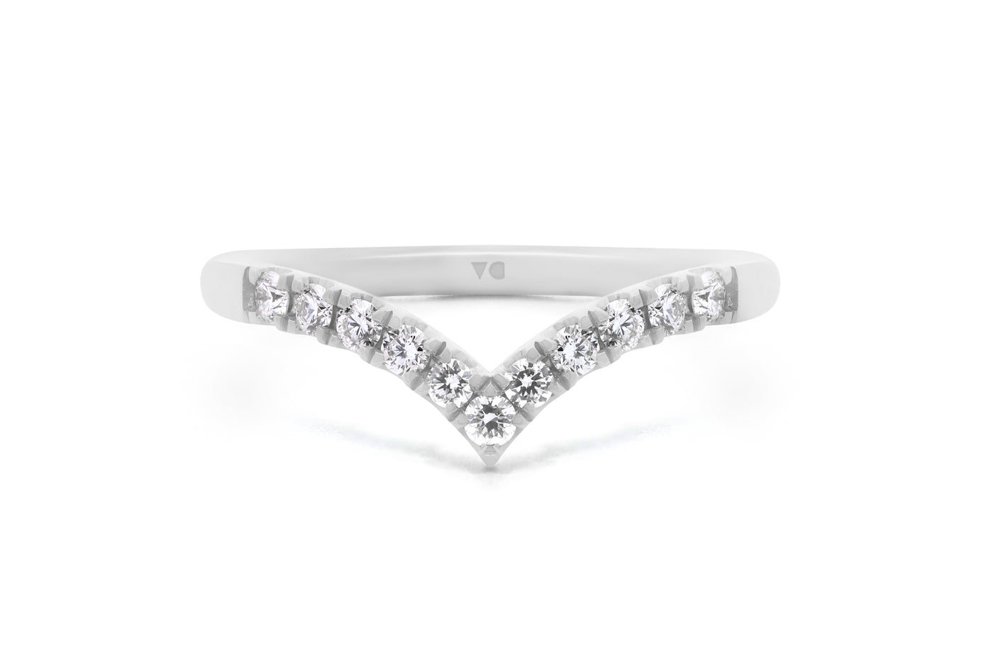 Brilliant Cut Diamond Claw Set V-shaped Ring | 0.22ctw