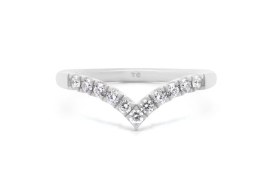 Brilliant Cut Diamond Claw Set V-shaped Ring | 0.22ctw