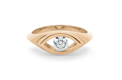 Wavelet: Brilliant Cut Diamond Solitaire Ring in rose gold