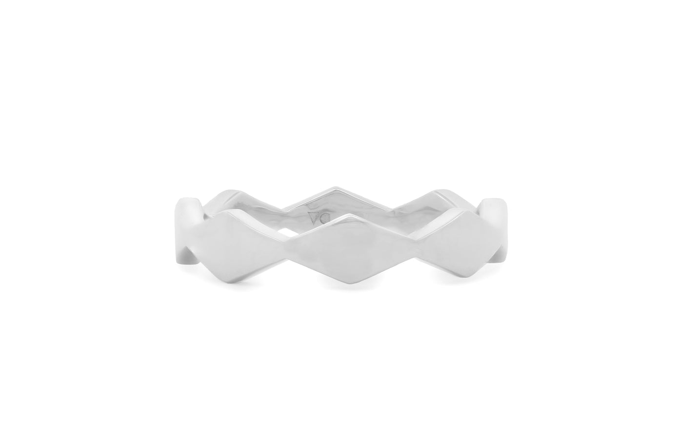 Zig Zag Ring in White Gold or Platinum