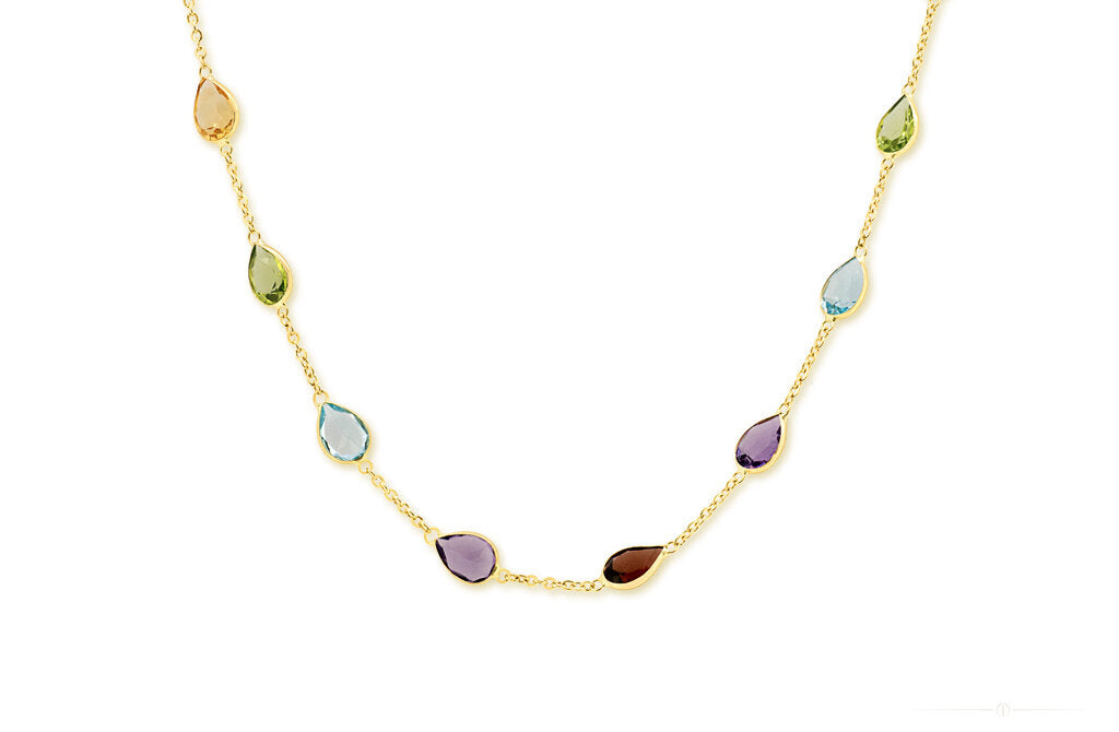 Summer Colours: Gemstone Necklace in Gold | 17.00ctw