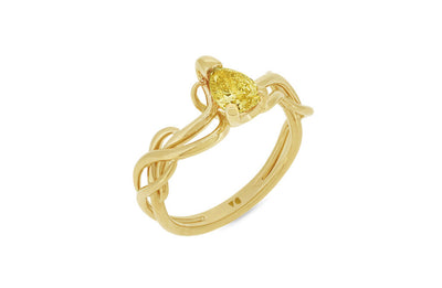 Climbing Ivy: Fancy Yellow Diamond Solitaire Ring
