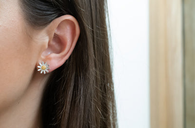 Large Daisy Stud Earrings
