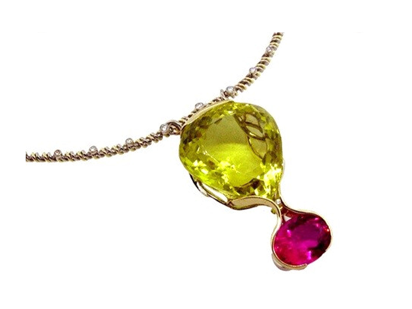 Exclaim: Tourmaline and Citrine Pendant