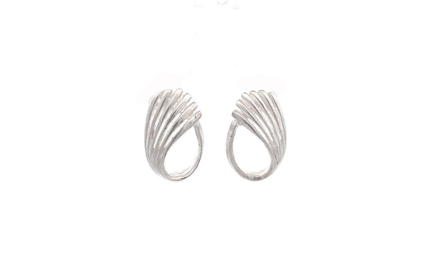 Fan Twist Earrings in Sterling Silver