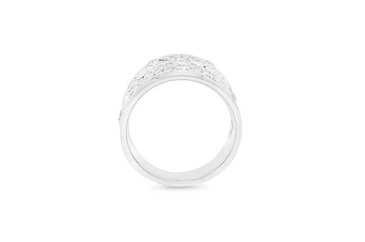 Filigree Flower Diamond Set Cluster Ring