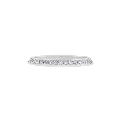 Flat Edge Brilliant Cut Diamond Set Eternity Ring in White Gold | 0.40ctw