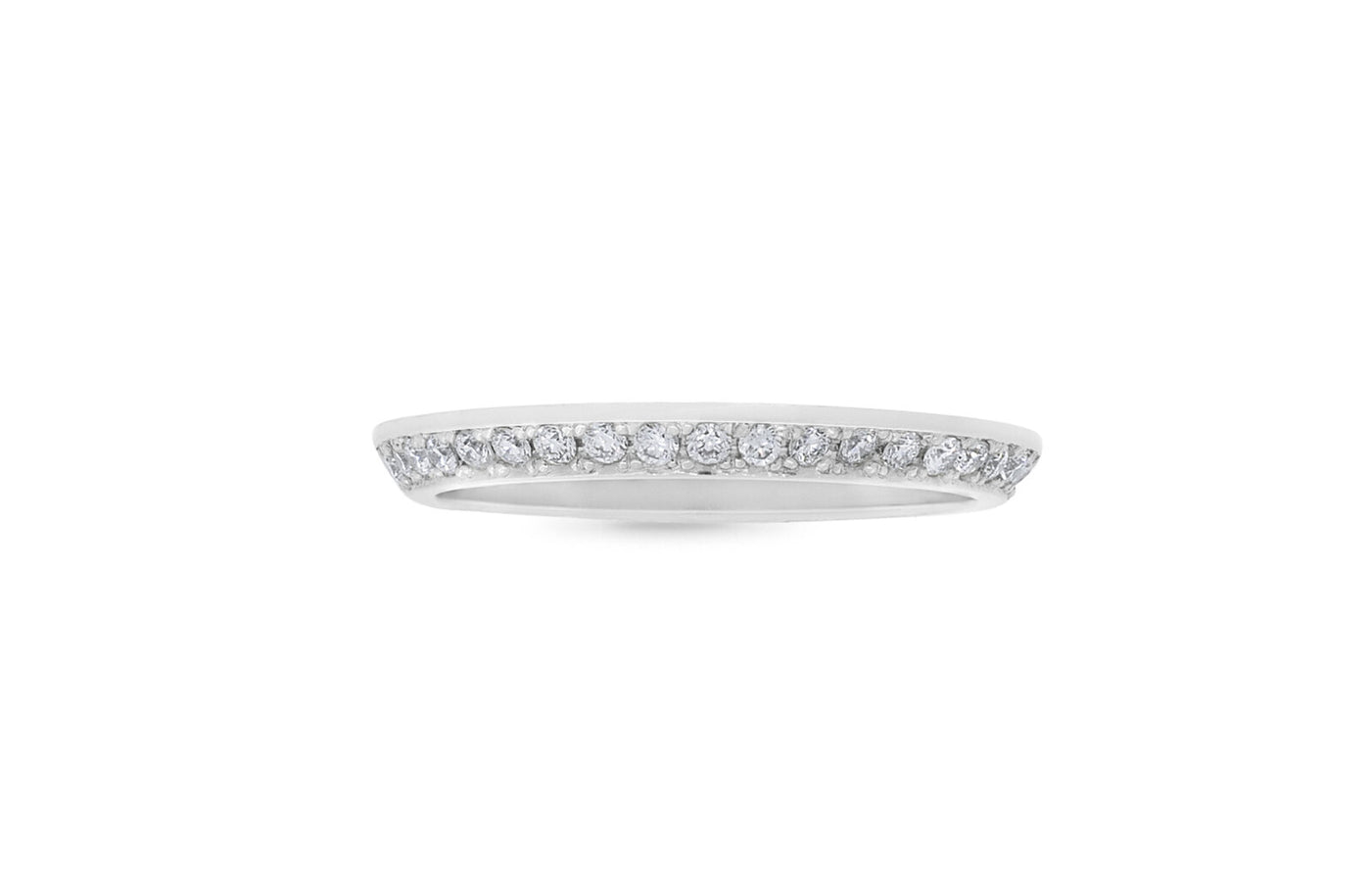 Flat Edge Brilliant Cut Diamond Ring in Platinum | 0.23ctw