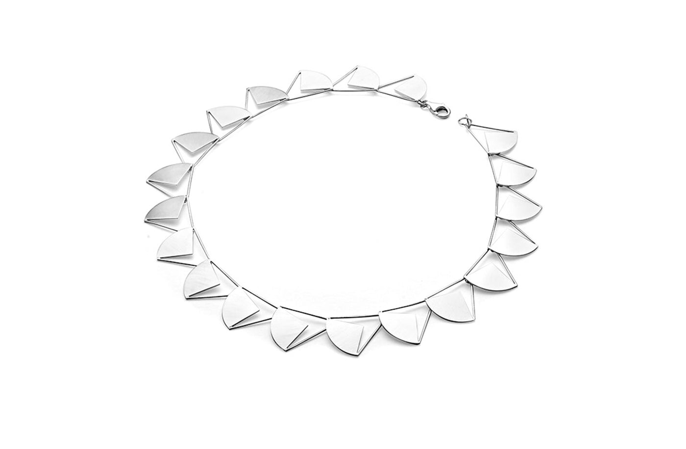 Geometric Sun Necklace in Sterling Silver