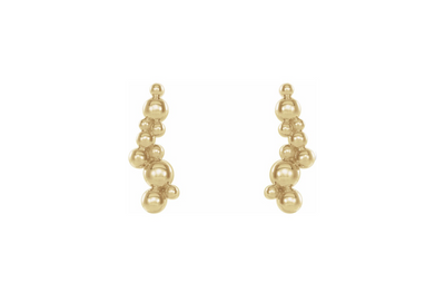 Beaded Climber Earrings in 14ct Gold