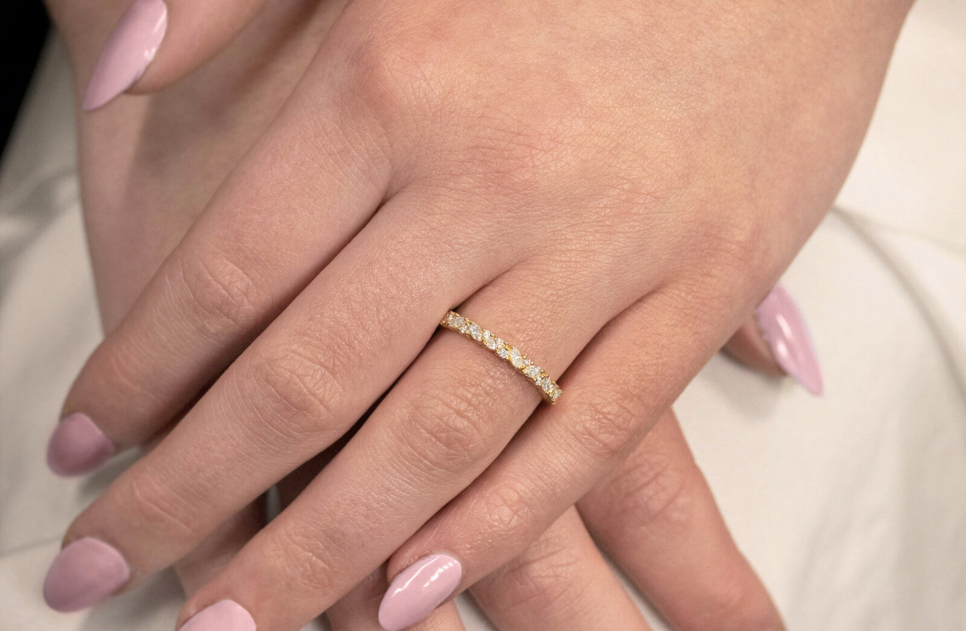 Marquise and Brilliant Cut Diamond Set Ring