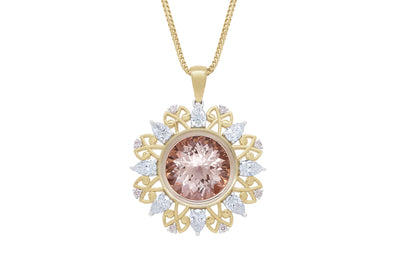 Aurora: Morganite and Argyle Diamond Pendant