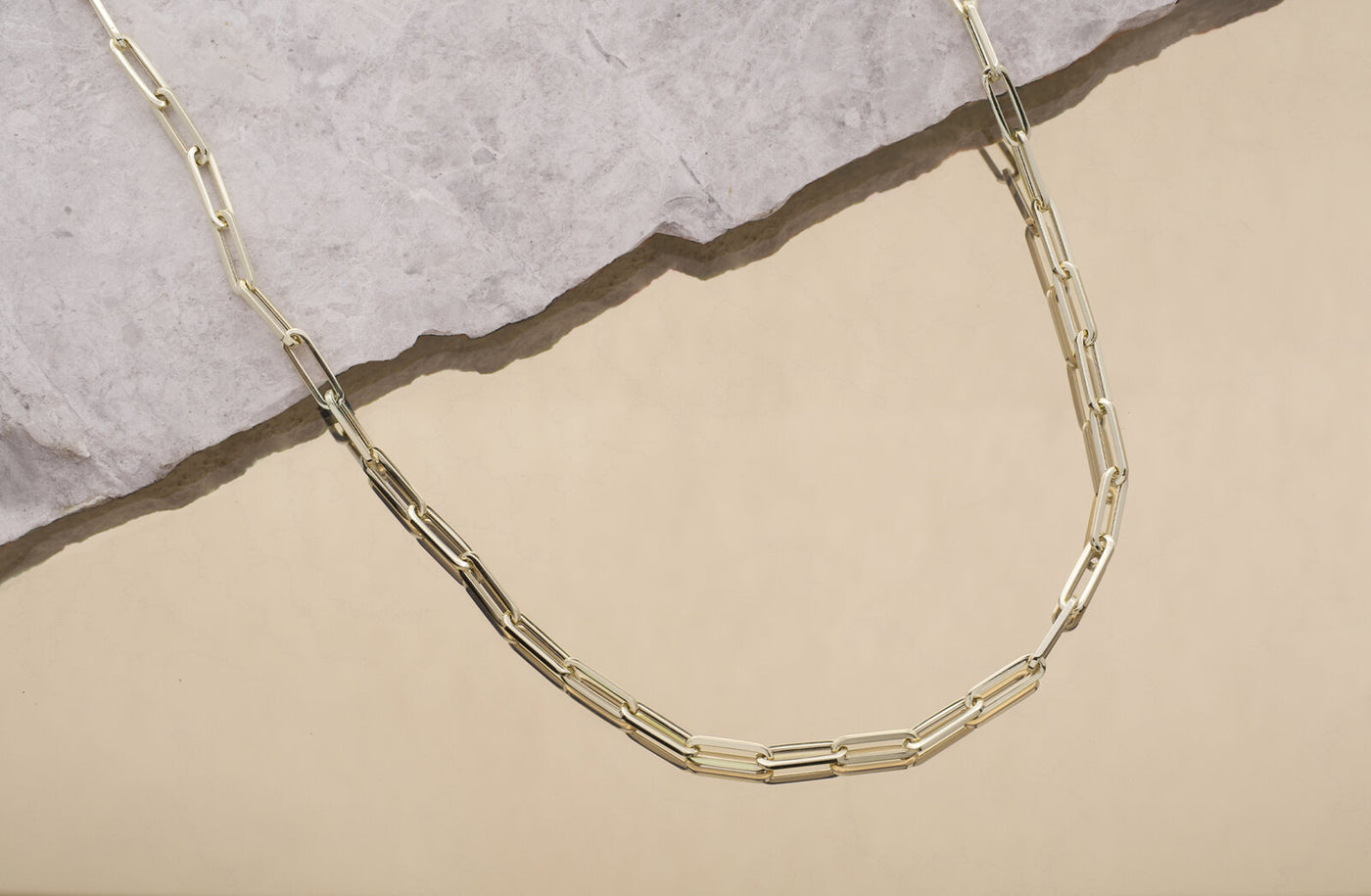 Paperclip Necklace in Yellow Gold