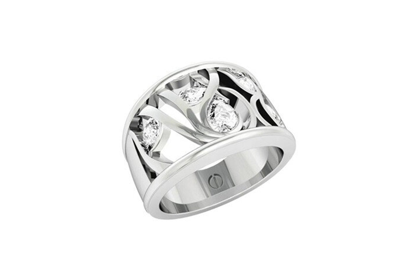 Contemporary Pear Cut Diamond Engagement Ring in Platinum