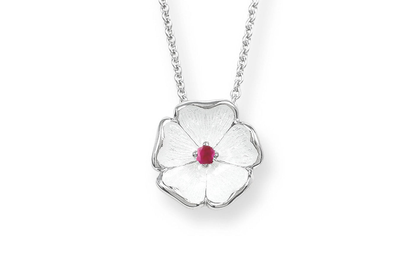 Periwinkle Ruby Flower Necklace