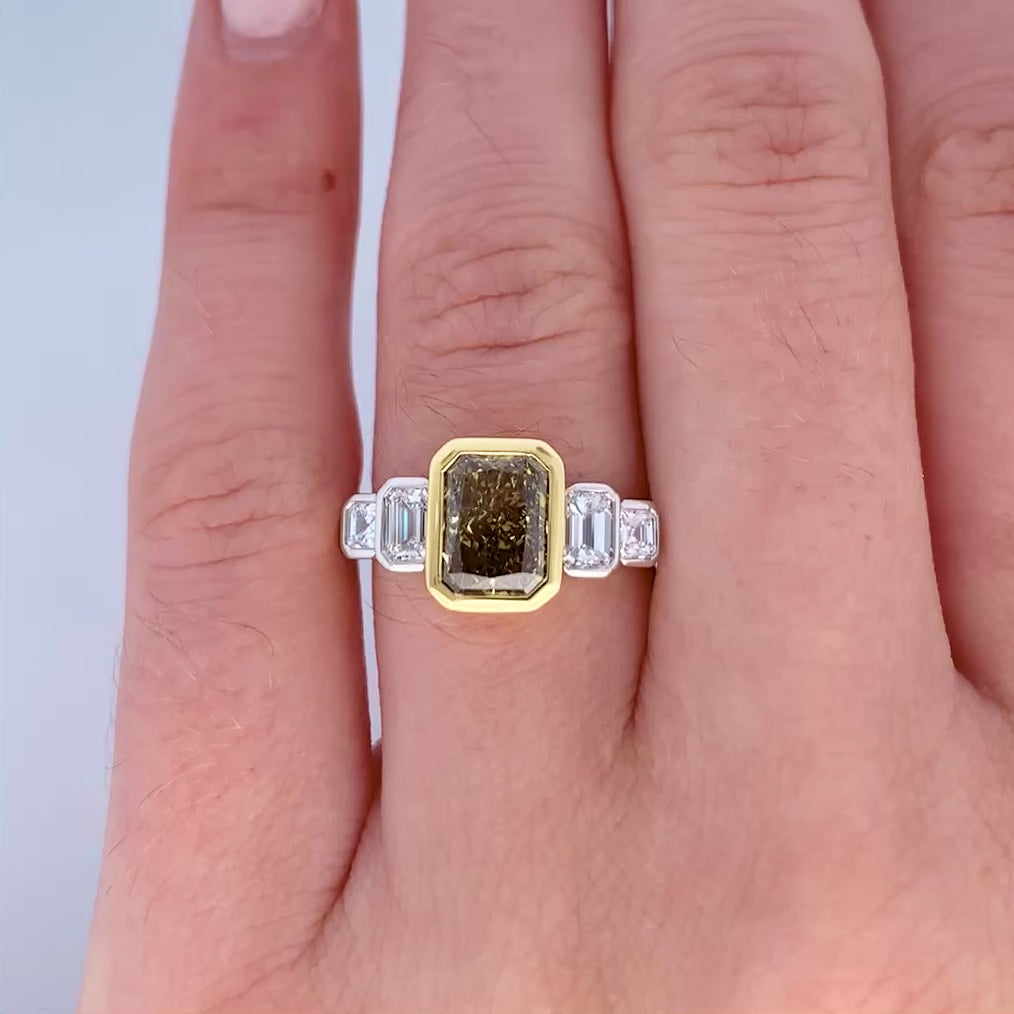 Coco: Diamond Five Stone Ring in Yellow Gold | 2.97ctw