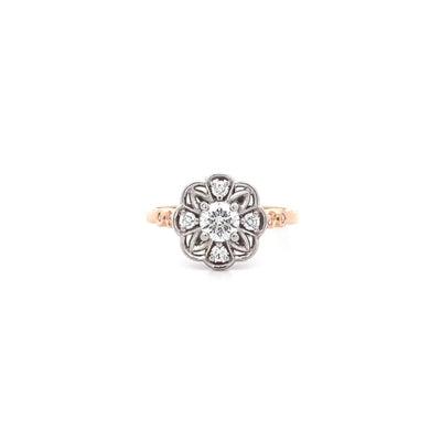 Rosette: Diamond Halo Ring in Rose Gold | 0.60ctw