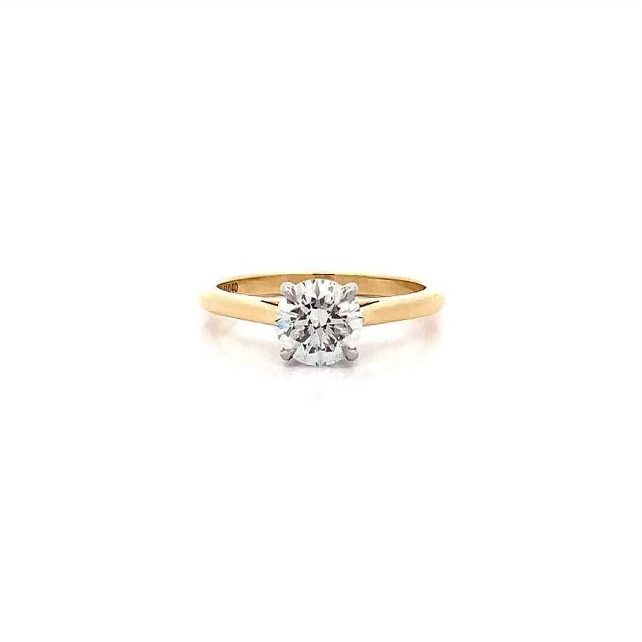 Alice: Brilliant Cut Diamond Solitaire Ring in Yellow Gold | 1.01ct G SI1