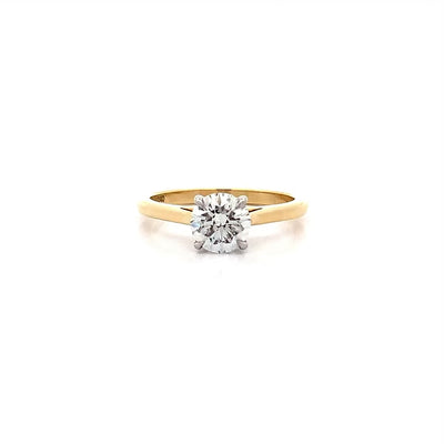 Alice: Brilliant Cut Diamond Solitaire Ring in Yellow Gold | 1.01ct G SI1