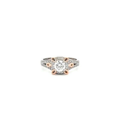 Loupe: Brilliant Cut Diamond Halo Ring in White Gold | 0.80ctw