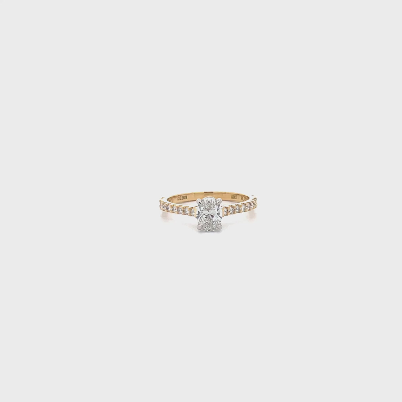 Belle: Oval Cut Diamond Solitaire Ring in Yellow Gold | 0.98ctw