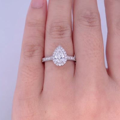 Adorn: Pear Cut Diamond Halo Ring