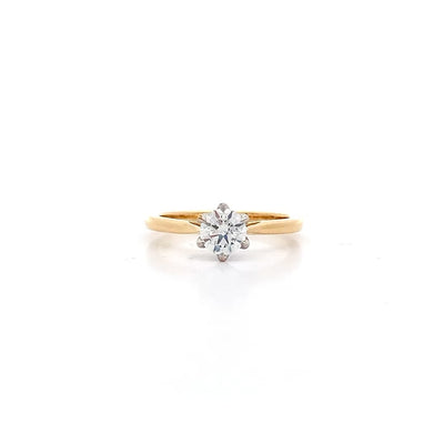 Jolie: Brilliant Cut Diamond Solitaire Ring in Yellow Gold | 0.70ct H SI2