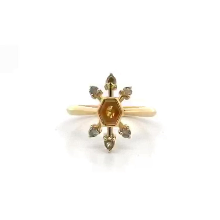 Firecracker: Orange Diamond Ring in Yellow Gold | 0.72ctw