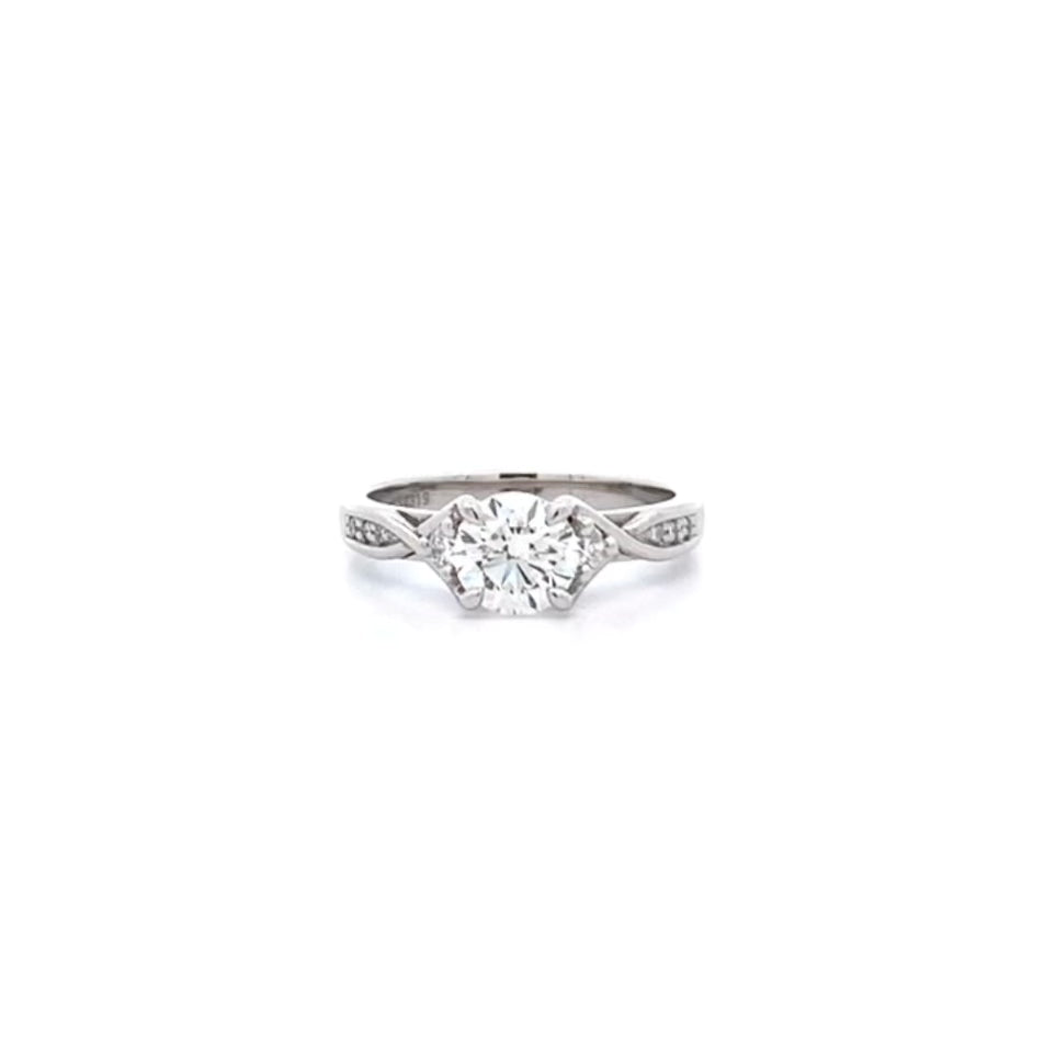 Pirouette: Brilliant Cut Diamond Solitaire Ring in Platinum | 1.04ctw
