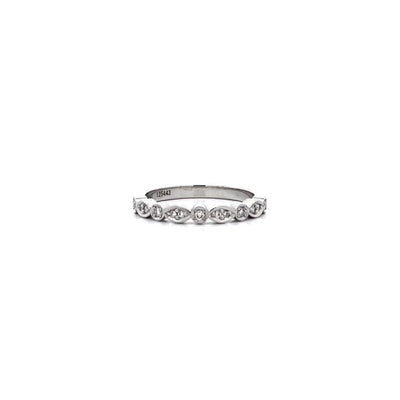 Leaf and Circle Diamond Set Ring in Platinum | 0.11ctw