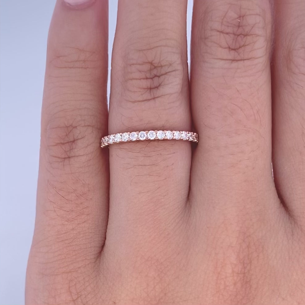 Brilliant Diamond Scallop Set Ring in Rose Gold | 0.32ctw