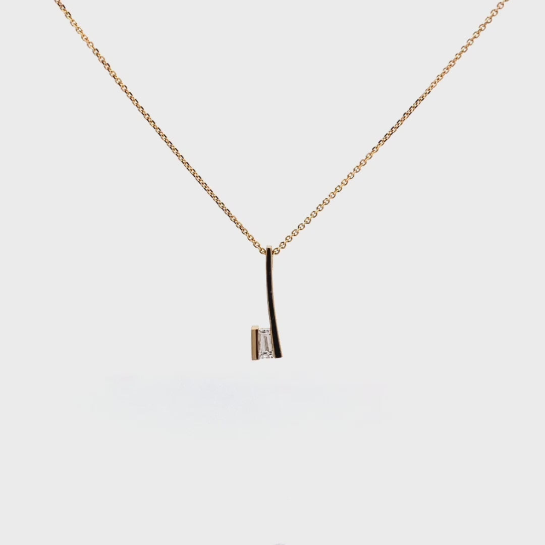 Quaver: Diamond Drop Pendant in Yellow Gold