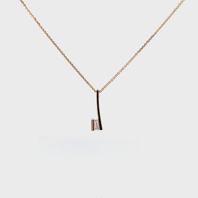 Quaver: Diamond Drop Pendant in Yellow Gold