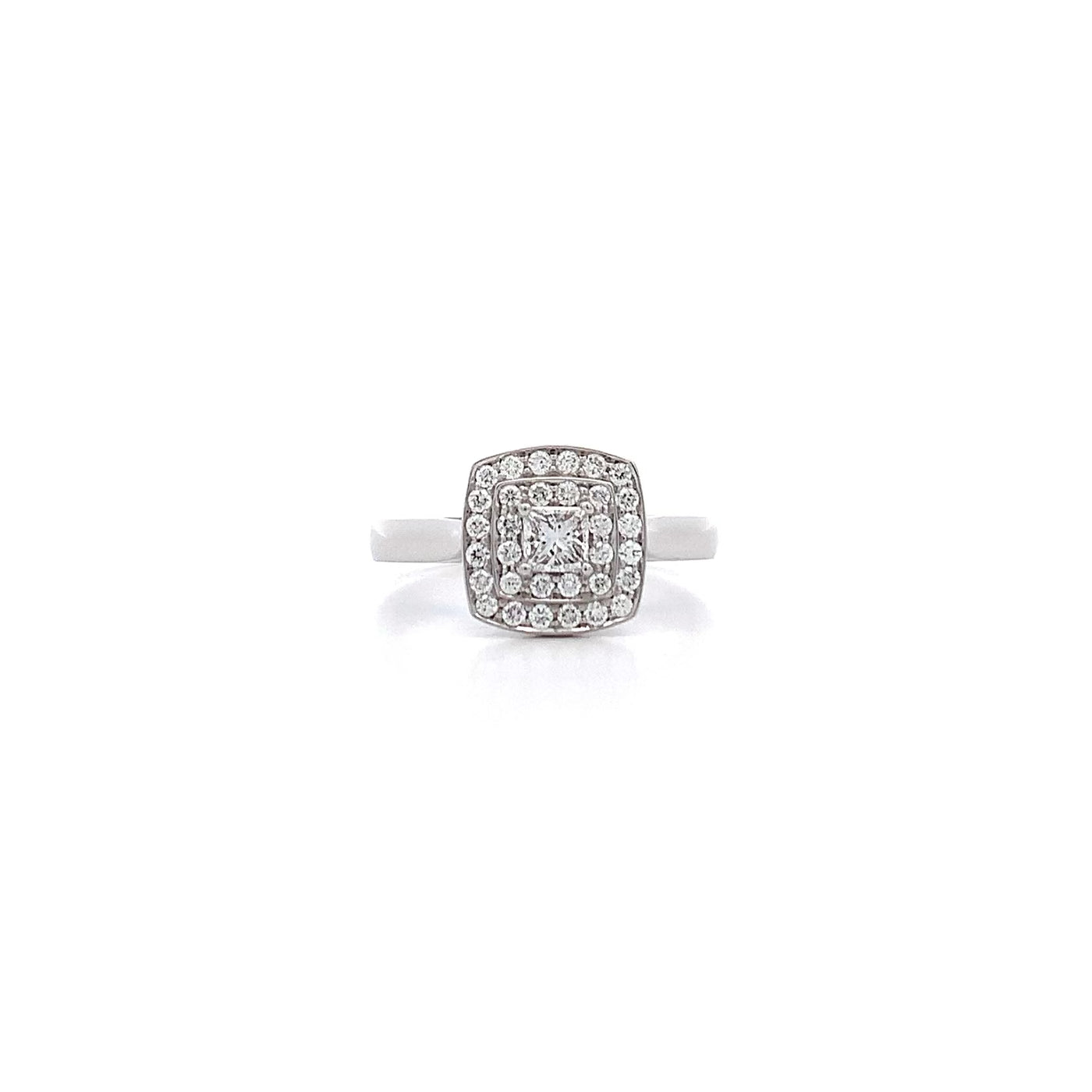 Princess Cut Diamond Double Halo Ring