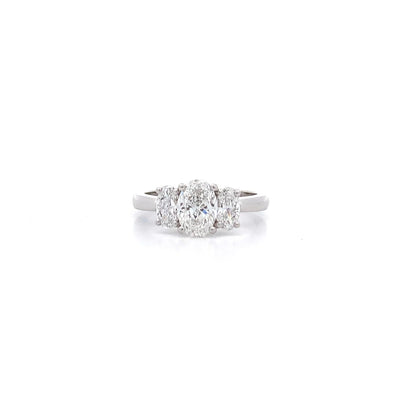 Harmony: Oval Cut Diamond Three Stone Ring in Platinum | 1.67ctw