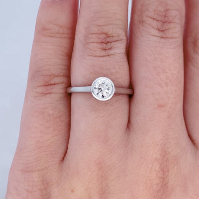 Serenity: Brilliant Cut Diamond Solitaire Ring in Platinum | 0.71ct G VS