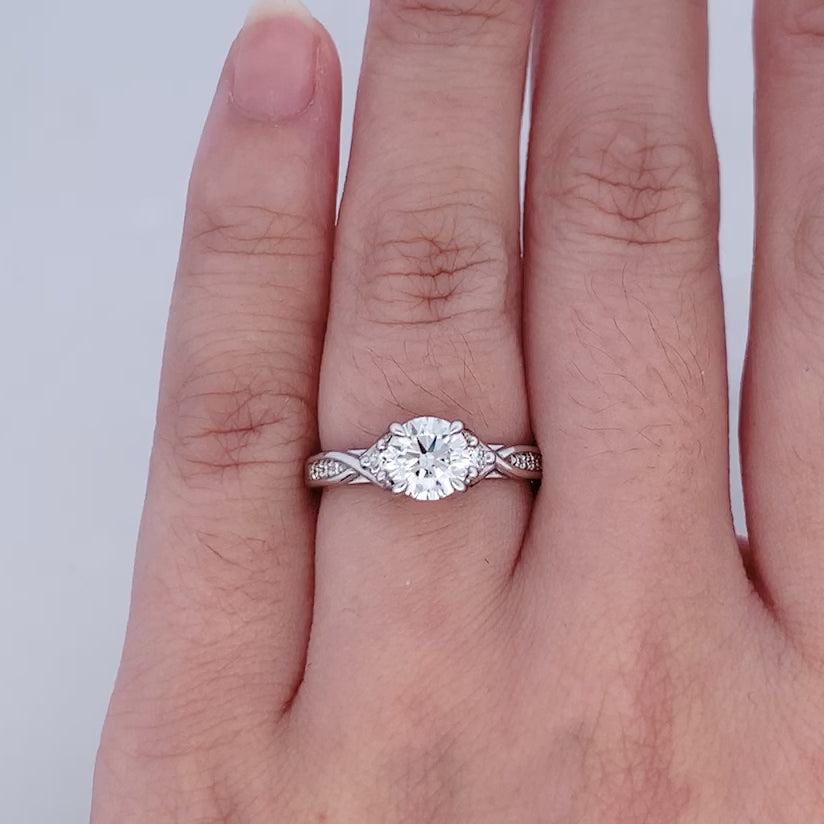 Pirouette: Brilliant Cut Diamond Solitaire Ring in Platinum | 1.04ctw