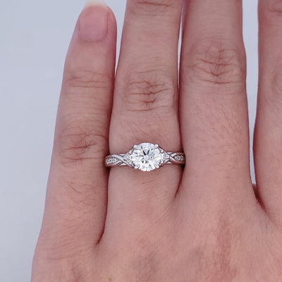 Pirouette: Brilliant Cut Diamond Solitaire Ring in Platinum | 1.04ctw