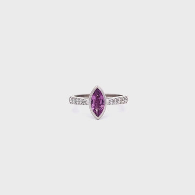 Pinque: Sapphire & Diamond Solitaire Ring in Platinum | 0.80ct