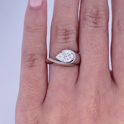 Patai: Pear Cut Diamond Solitaire Ring